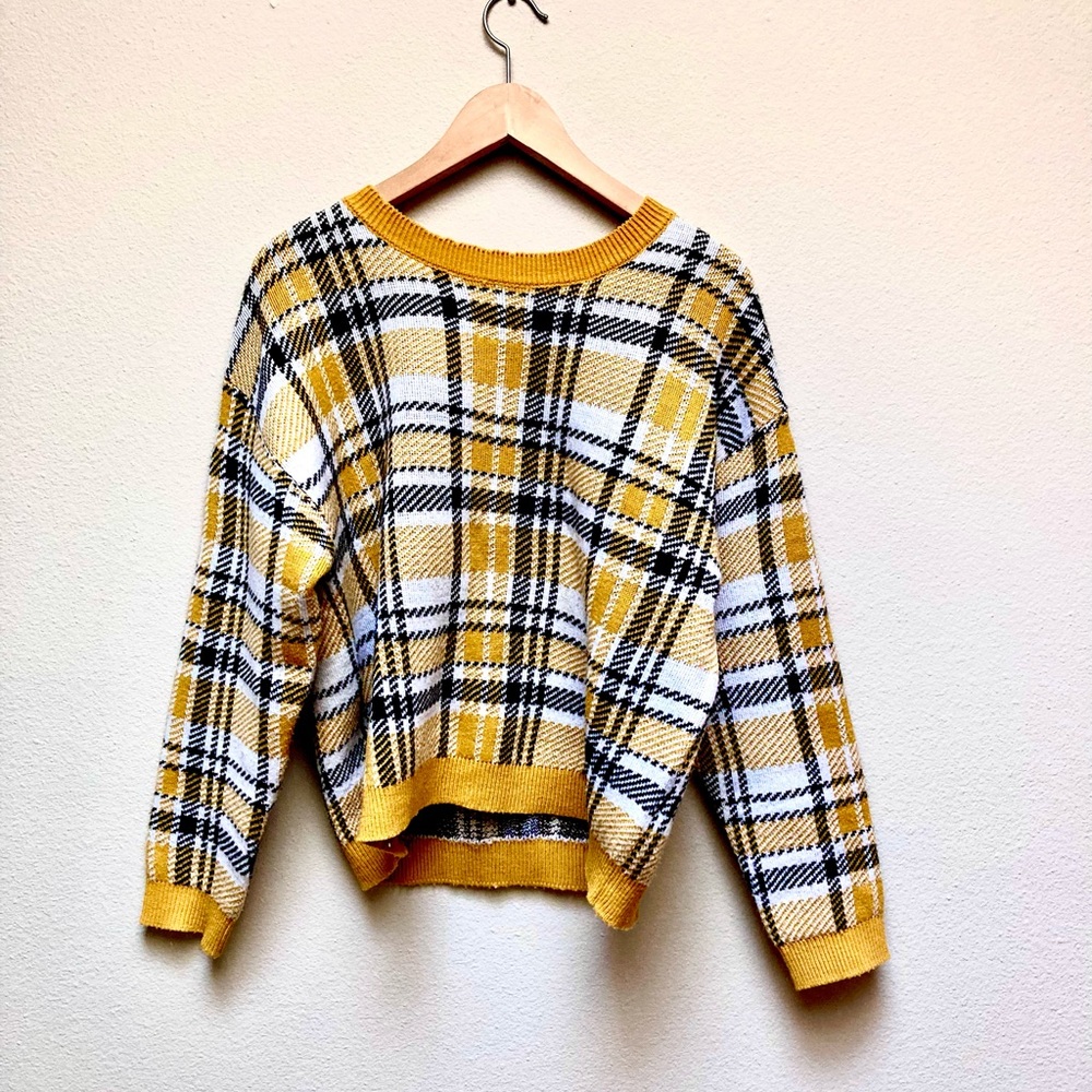 H&M Yellow Plaid Sweater